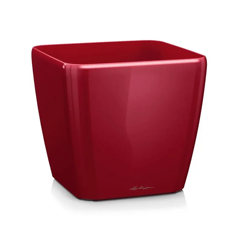 Lechuza Quadro Plant Pot 20cm Height 20cm Dia Scarlet Red High-gloss