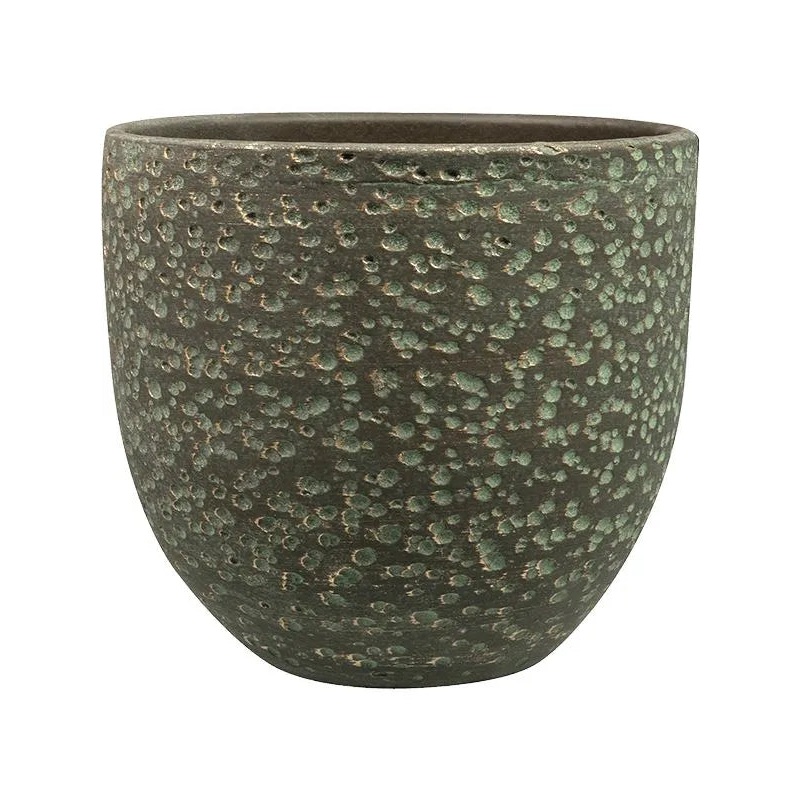 Rinca Plant Pot 19cm Height 18cm Dia Pot Shiny Green