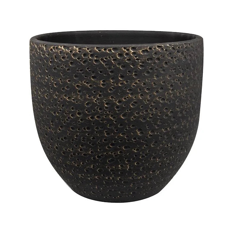 Rinca Plant Pot 26cm Height 26cm Dia Pot Shiny Black
