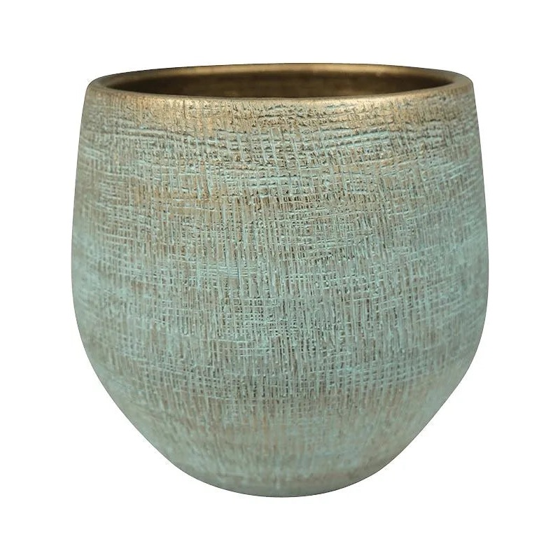 Ryan Plant Pot 28cm Height 24cm Dia Pot Shiny Blue