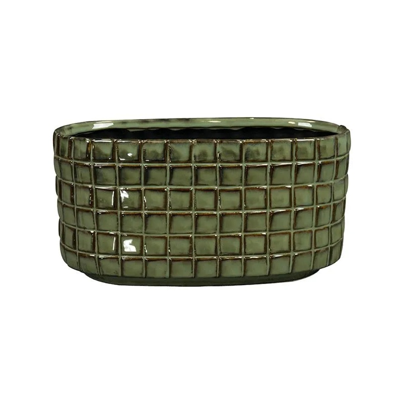 Stian Plant Pot 13cm Height 11cm Dia Planter Moss Green