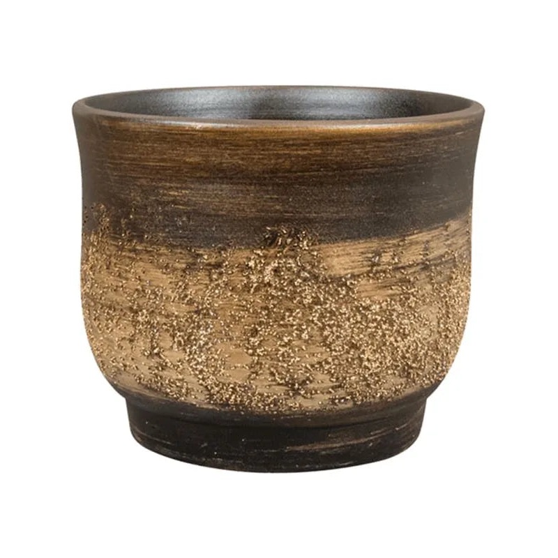 Aico Plant Pot 13cm Height 15.5cm Dia Pot Shiny Brown