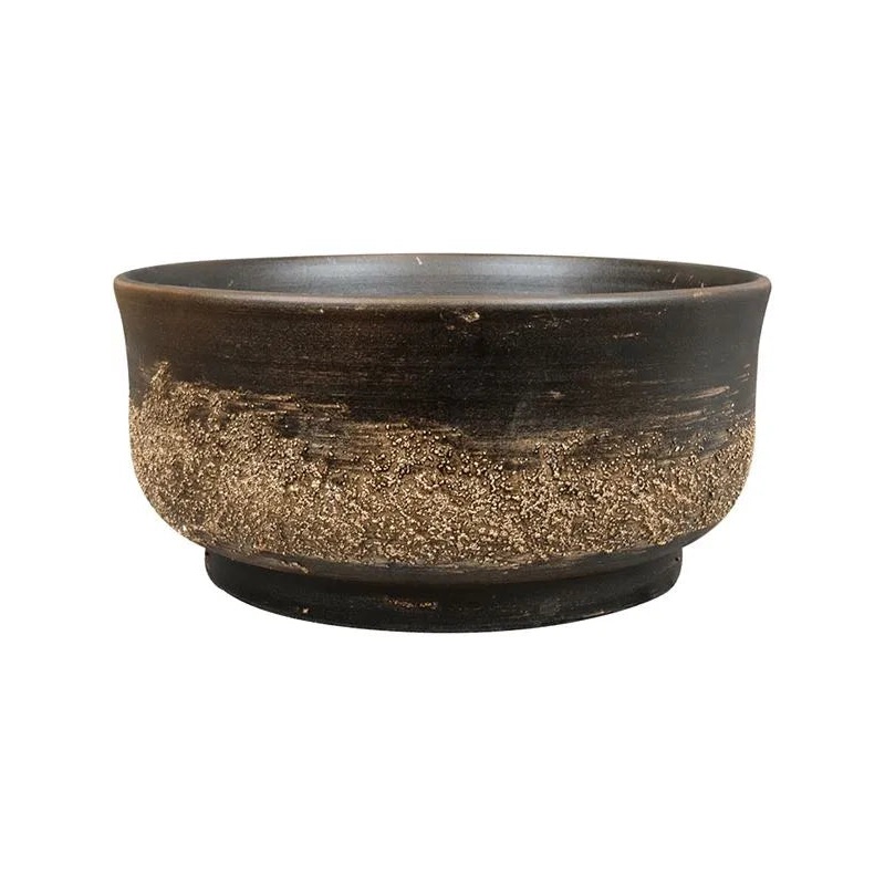 Aico Plant Pot 13cm Height 26cm Dia Bowl Shiny Brown