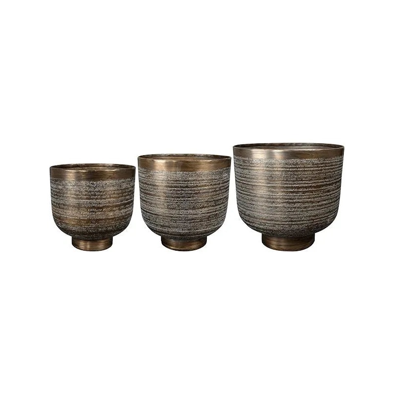 Jara Plant Pot 27cm Height cm Dia Pot Mocha (set of 3)