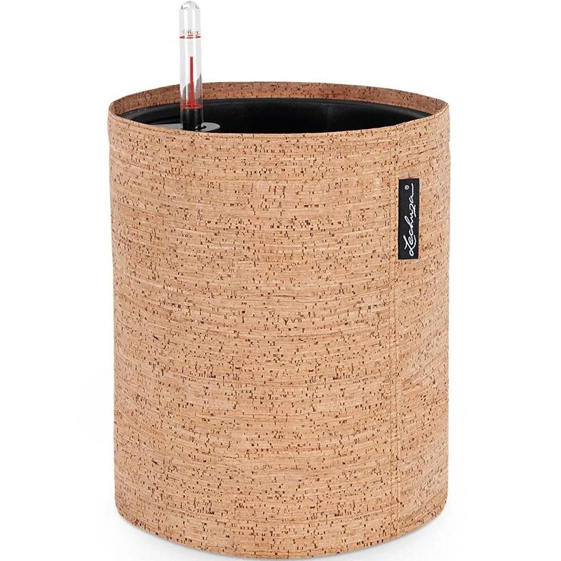 Lechuza Trendcover 23 Cork Plant Pot 26.5cm Height 20cm Dia All In One Light Natural