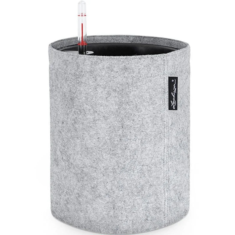 Lechuza Trendcover 23 Felt Plant Pot 26.5cm Height 20cm Dia All In One Light Grey