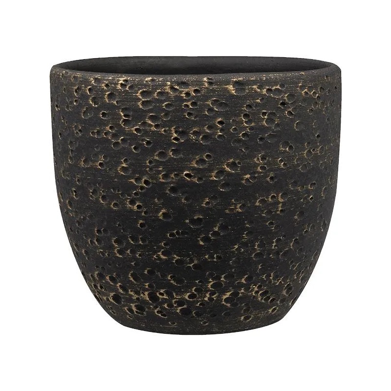 Rinca Plant Pot 15cm Height 15cm Dia Pot Shiny Black