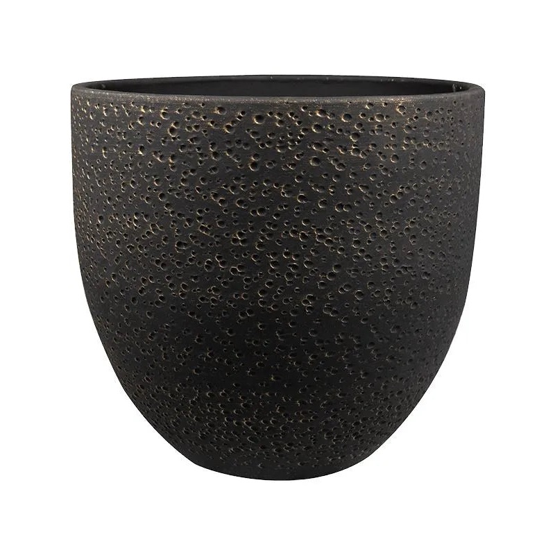 Rinca Plant Pot 36cm Height 35cm Dia Pot Shiny Black