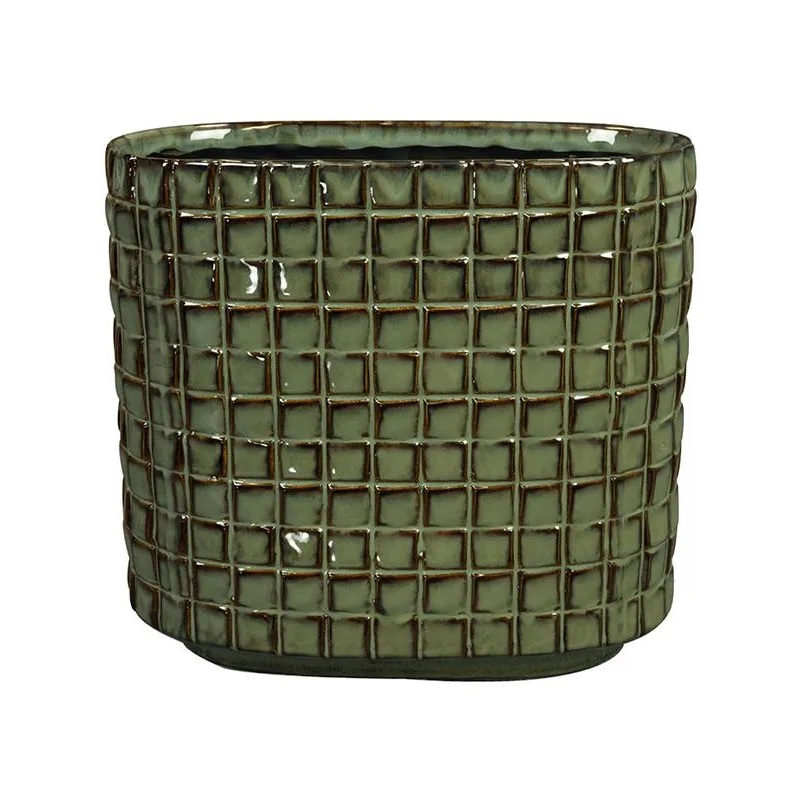 Stian Plant Pot 24cm Height 11cm Dia Planter Moss Green