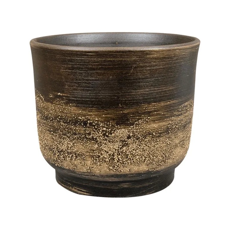 Aico Plant Pot 16cm Height 16.5cm Dia Pot Shiny Brown