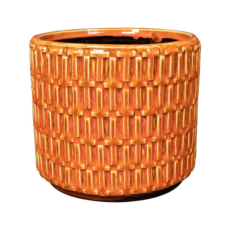 Floor Plant Pot 16cm Height 16cm Dia Pot Orange