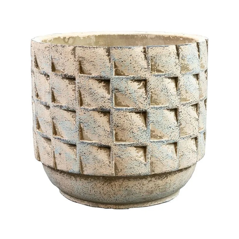 Jim Plant Pot 11cm Height 9cm Dia Pot White Earth