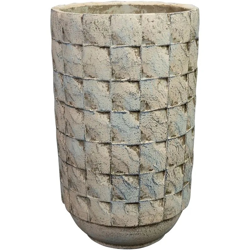 Jim Plant Pot 25cm Height 13cm Dia Pot Tall White Earth