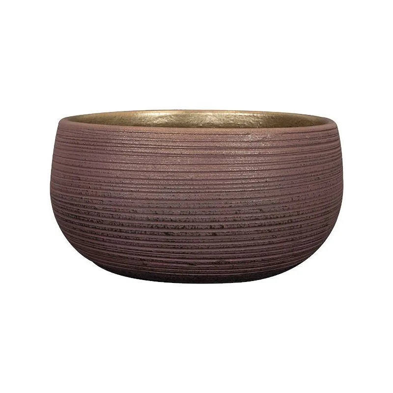 Lydia Plant Pot 13cm Height 26cm Dia Bowl Shiny Purple