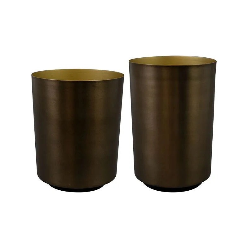 Myra Plant Pot 24cm Height cm Dia Pot Tall Dark Brown (set of 2)