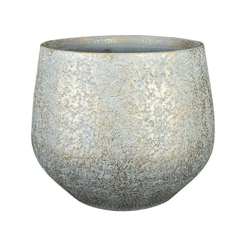 Noor Plant Pot 20cm Height 18cm Dia Pot Metallic Grey