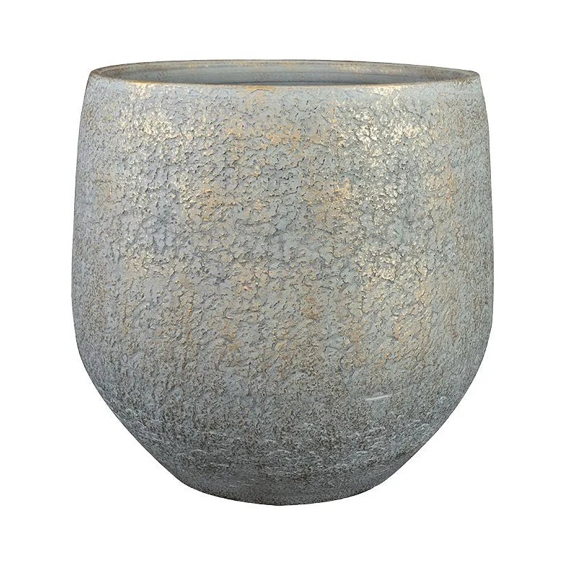 Noor Plant Pot 33cm Height 30cm Dia Pot Metallic Grey