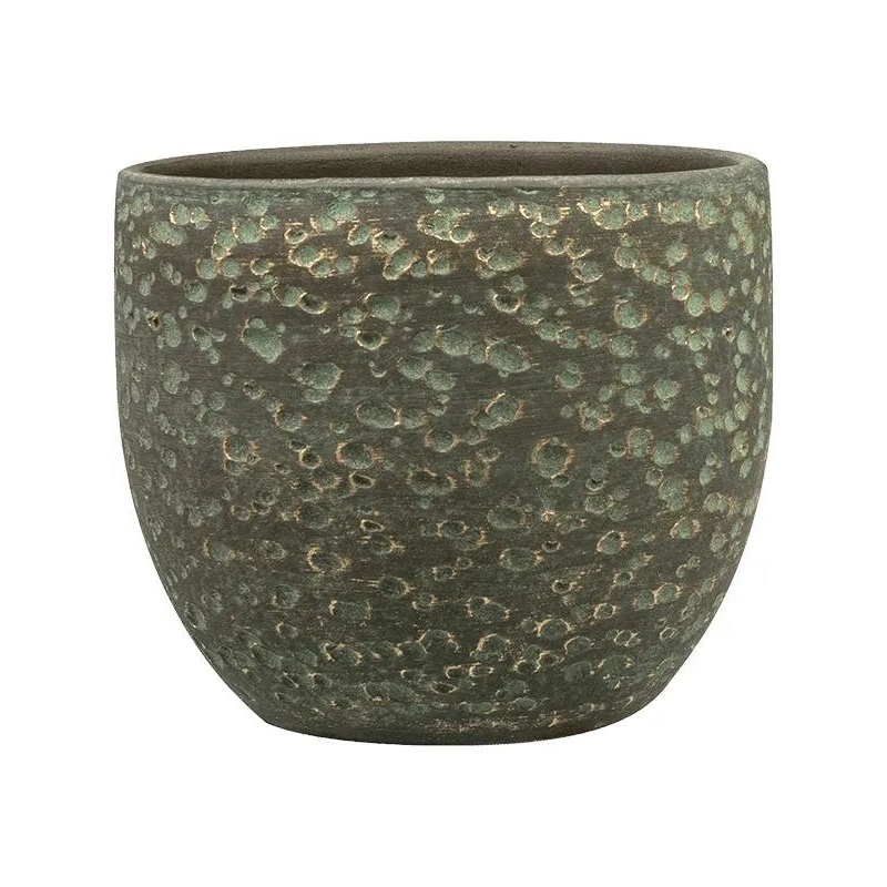 Rinca Plant Pot 13cm Height 12cm Dia Pot Shiny Green