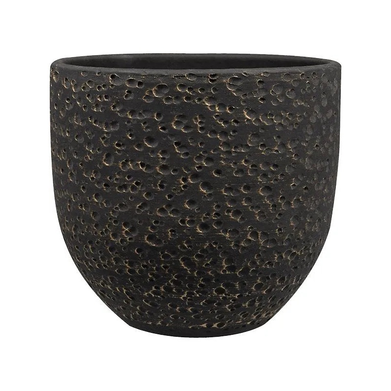 Rinca Plant Pot 19cm Height 18cm Dia Pot Shiny Black
