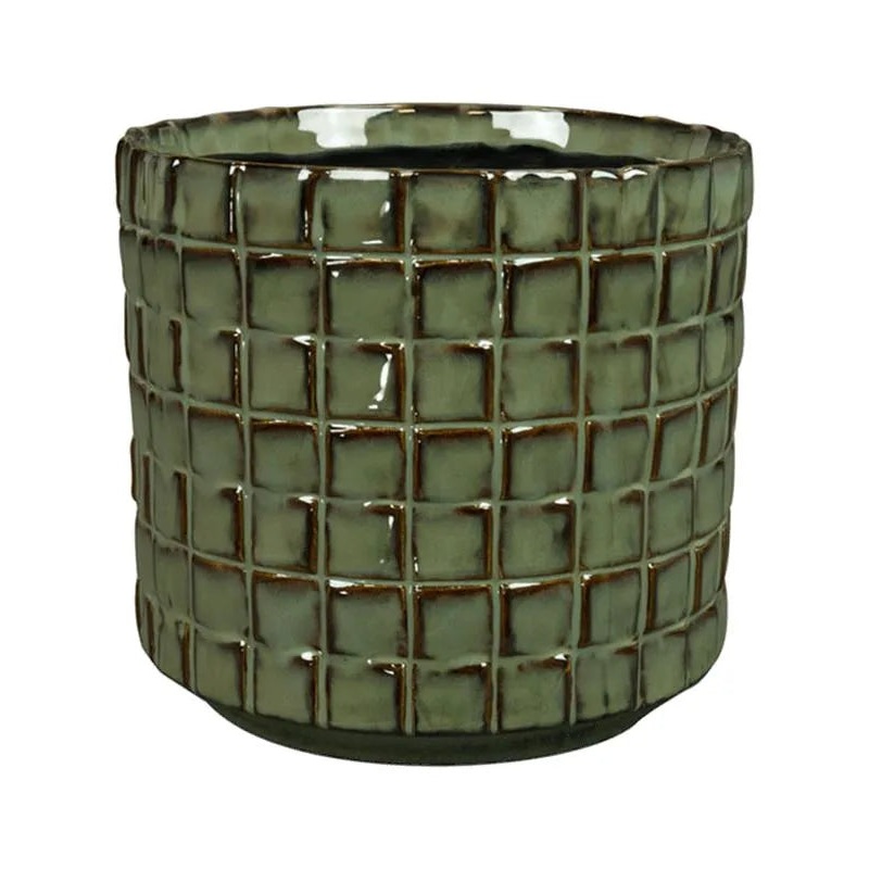 Stian Plant Pot 15cm Height 14cm Dia Pot Moss Green