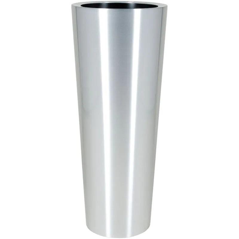 Alure Conica Topper Plant Pot 99cm Height 29cm Dia Aluminium brushed lacquered