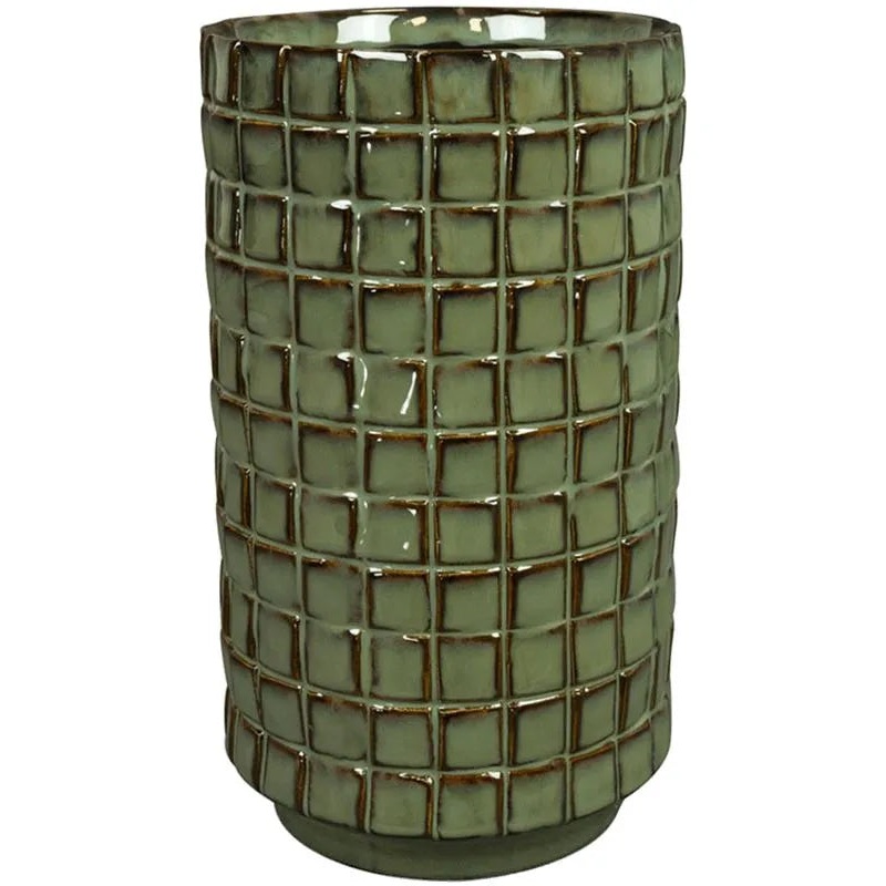 Stian Plant Pot 24cm Height 12cm Dia Pot Tall Moss Green