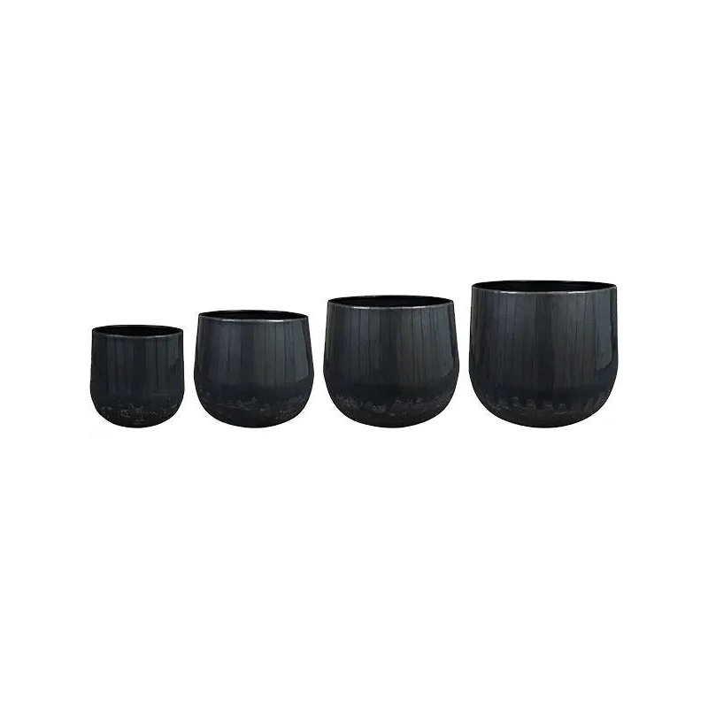 Ninthe Plant Pot 31cm Height cm Dia Pot Metallic Grey (set of 4)