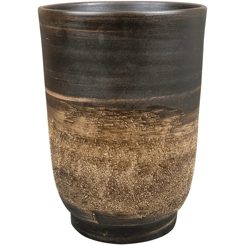 Aico Plant Pot 30cm Height 18.5cm Dia Pot Tall Shiny Brown