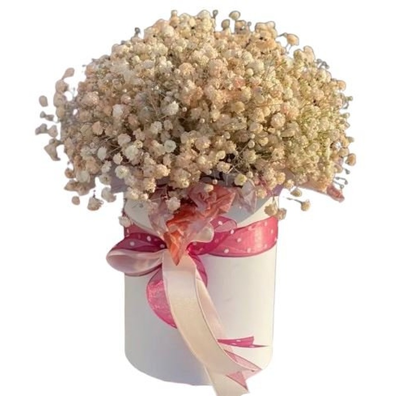 Cute Peach Gypsophila Box