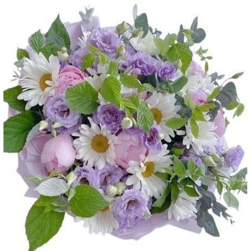 Luxury Pink Peonies with Lisanthus and Daisy Bouquet