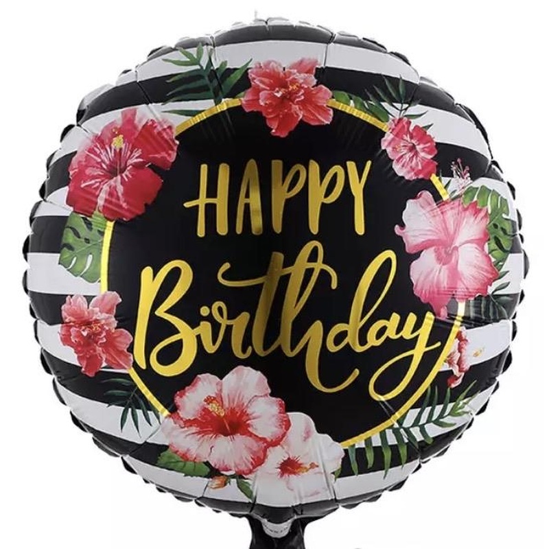 Floral Balloon Happy Birthday 18 inch