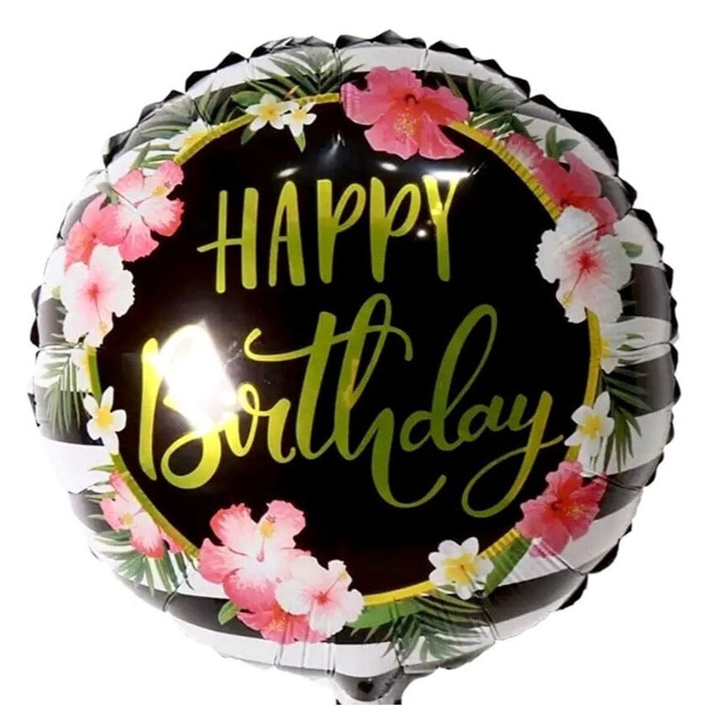 Flowers Balloon Happy Birthday 18inch