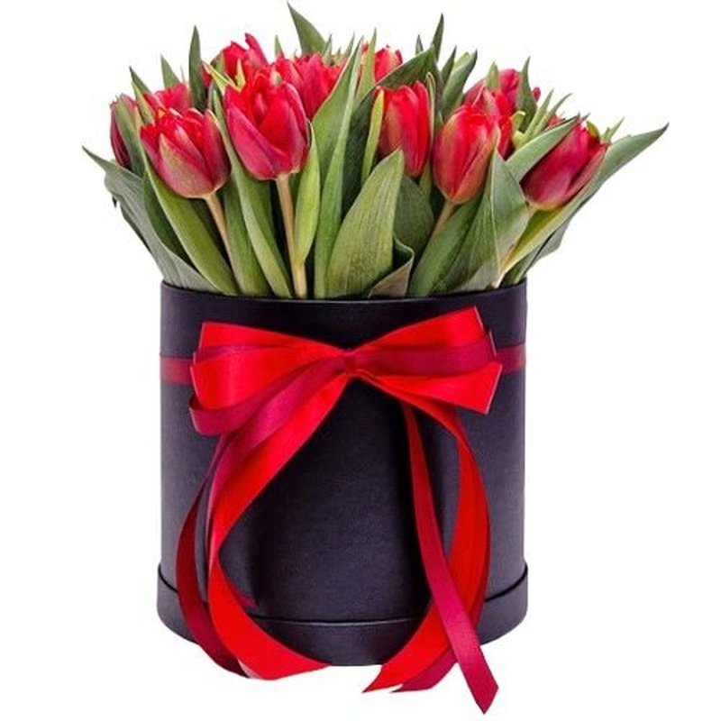 Classic Red Tulips Box