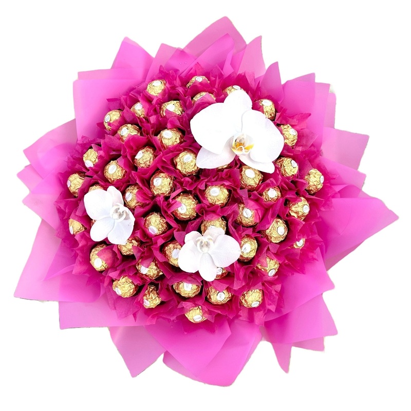 Pretty Chocolate Bouquet with Phalaenopsis Orchids