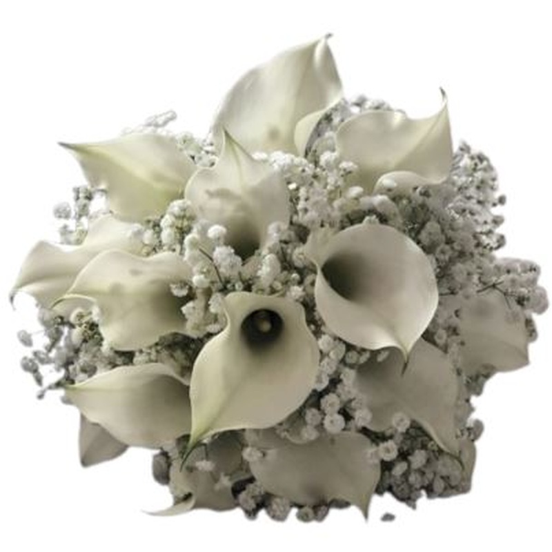 White Calla Lily with Gypsophila Bouquet