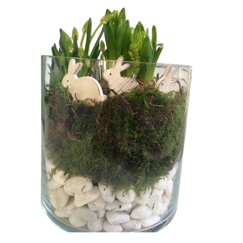 Easter Arrangement in Glass Cylinder Vase