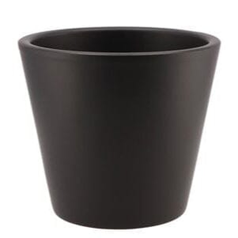 Vinci Matt Luxury Ceramic Black Container Pot
