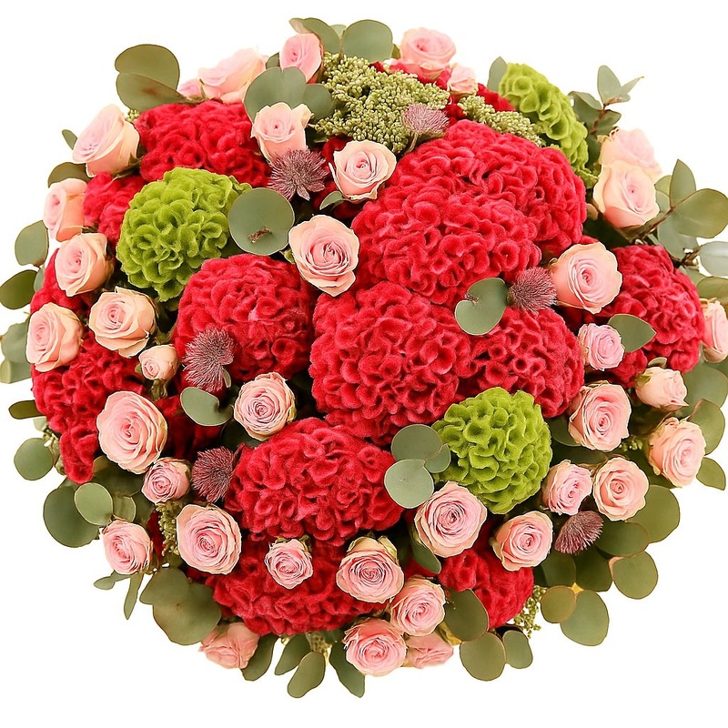 Amazing Celosia and Spray Roses Bouquet