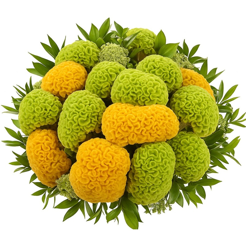 Yellow and Green Celosia Bouquet