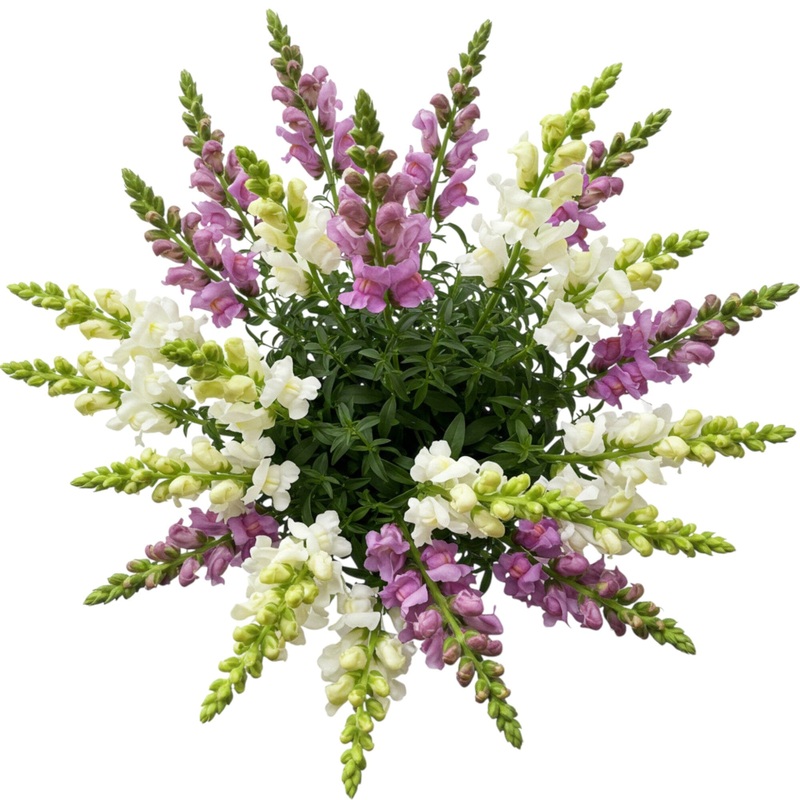 White and Lavender Snapdragons Bouquet