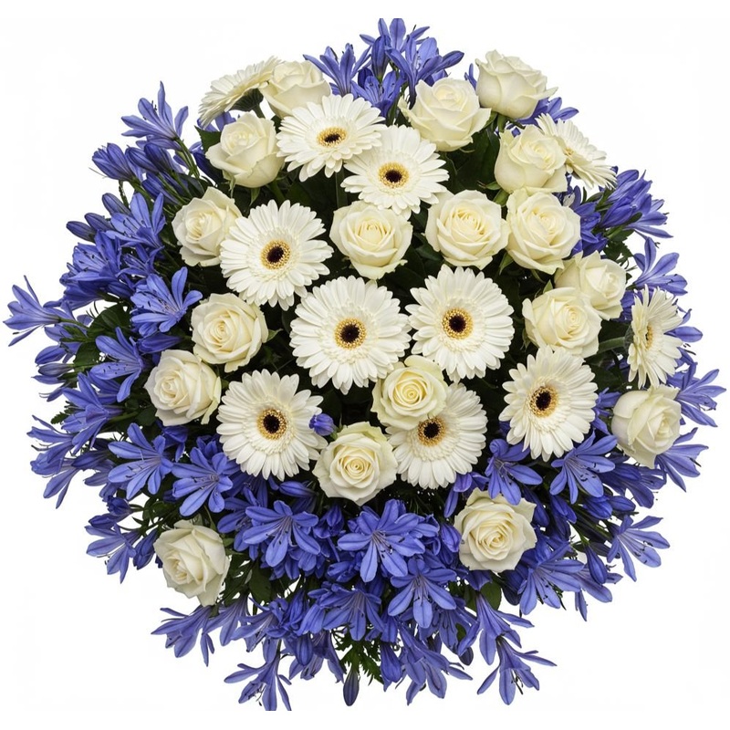 White Flowers in Agapanthus Nest Bouquet