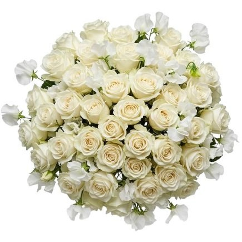 White Spray Roses and Sweet Pea  Bouquet