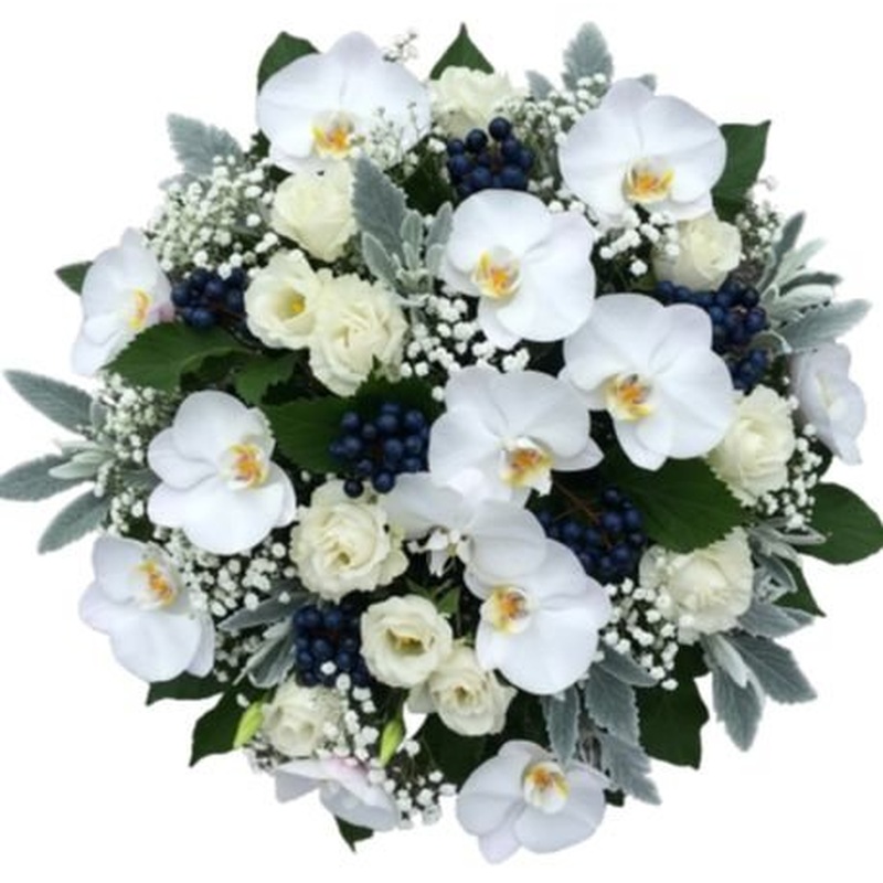 White Serenity and Berries Charming Bouquet