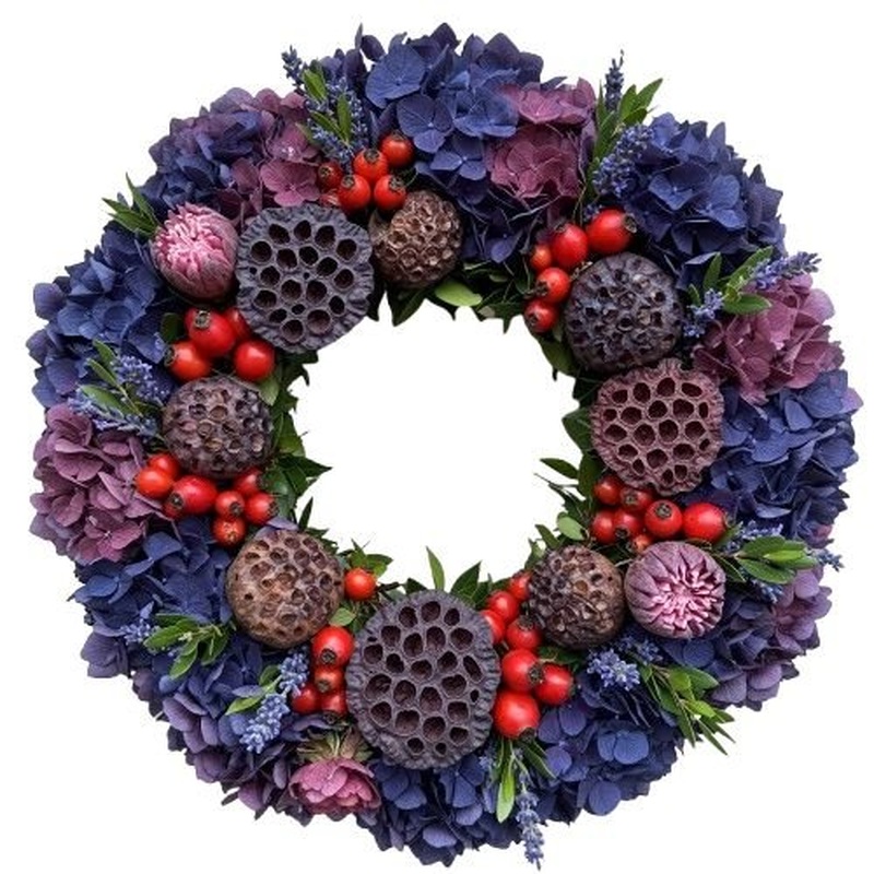 Autumn Charm Hydrangea Door Wreath