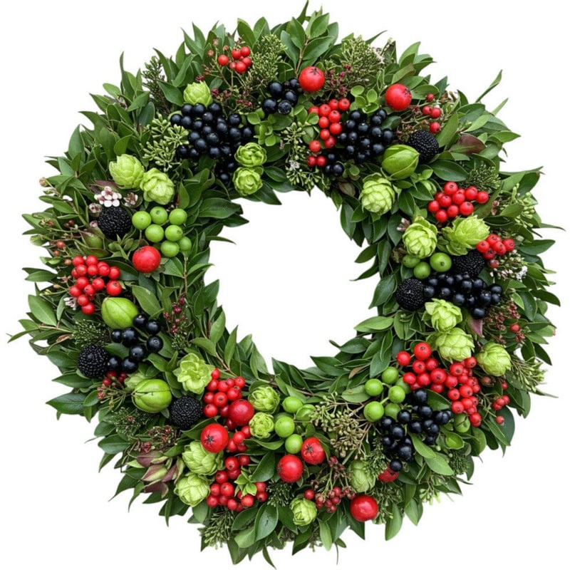 Green Autumn Wreath with Berry