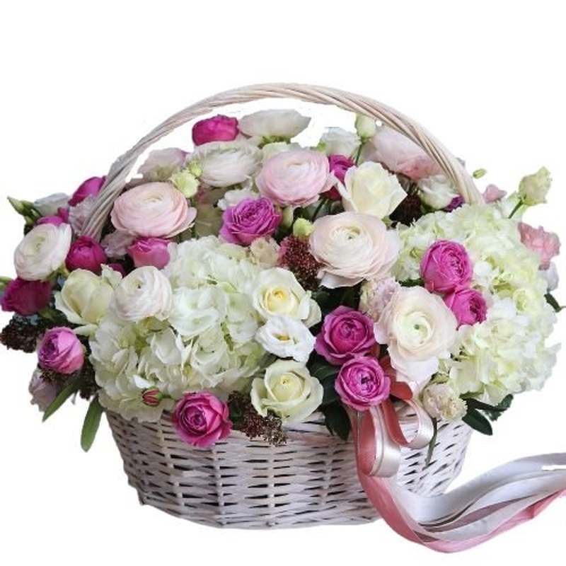 Wonderful Pastel Flowers in Basket