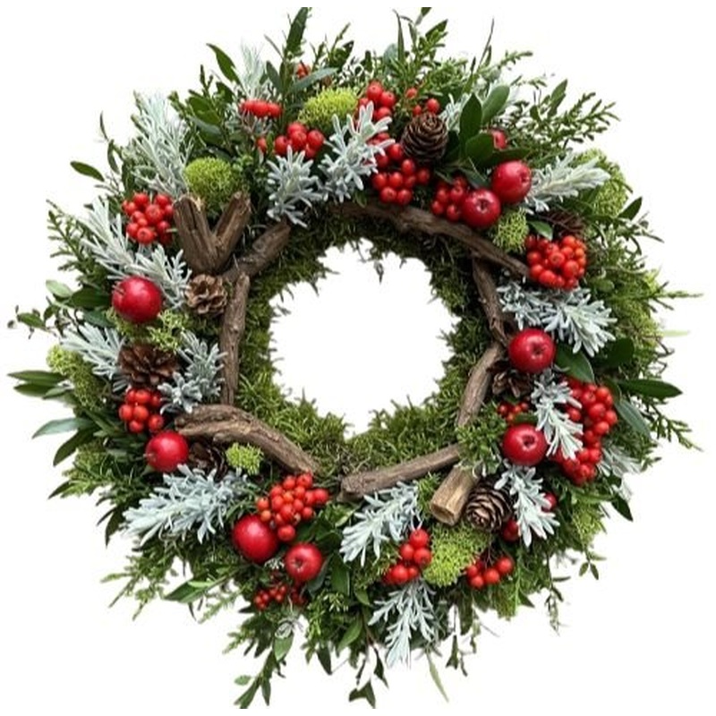 Frosted Woodland Berry Door Wreath