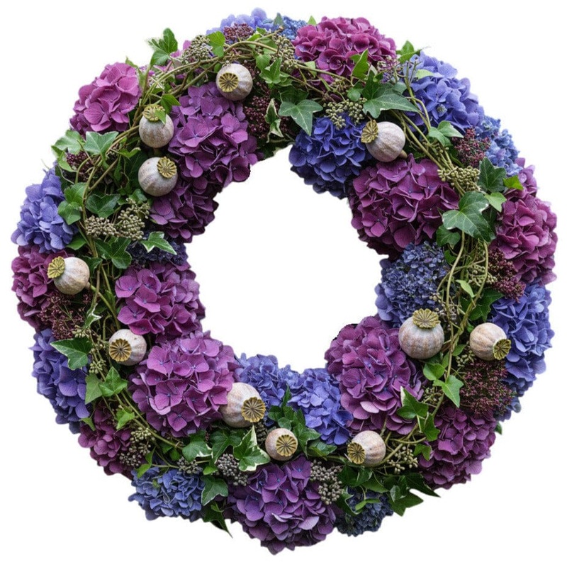 Luxury Hydrangea with Papaver Door Wreath