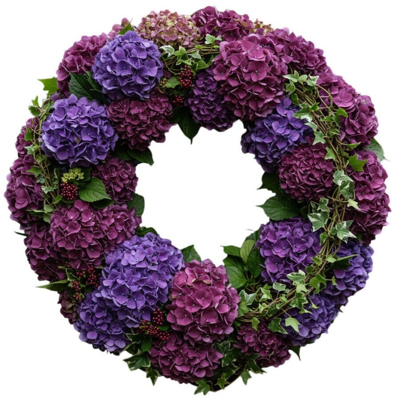 Purple Palete Hydrangea Door Wreath