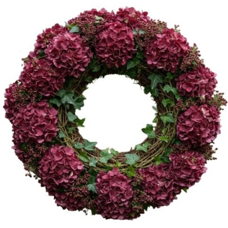 Velvet Burgundy Hydrangea Bloom Door Wreath